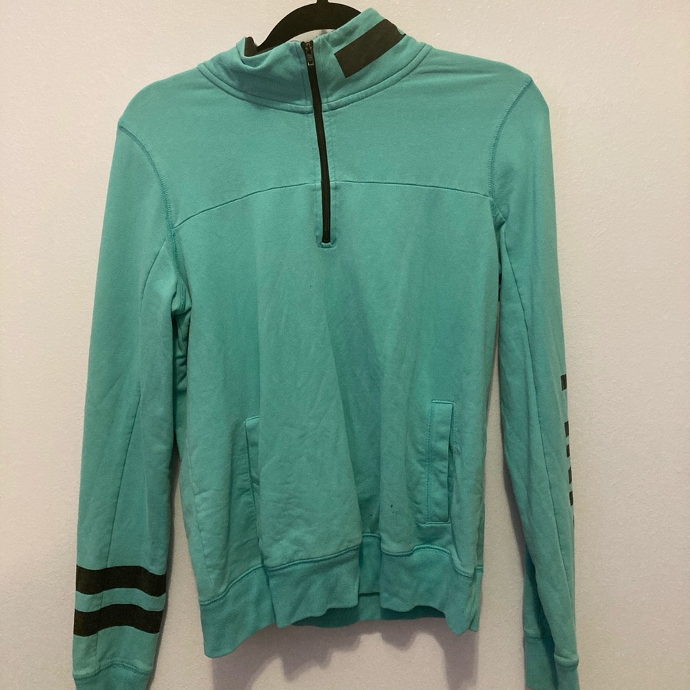 PINK teal half zip sweatshirt